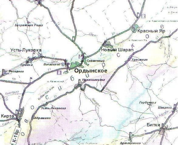 Карта ордынского района новосибирской области с населенными пунктами подробная